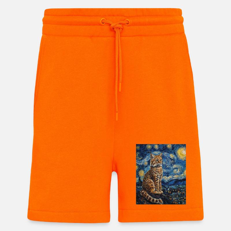 Luchs Van Gogh Style Starry  - Shorts - made by SPREAD - SUNSET ORANGE