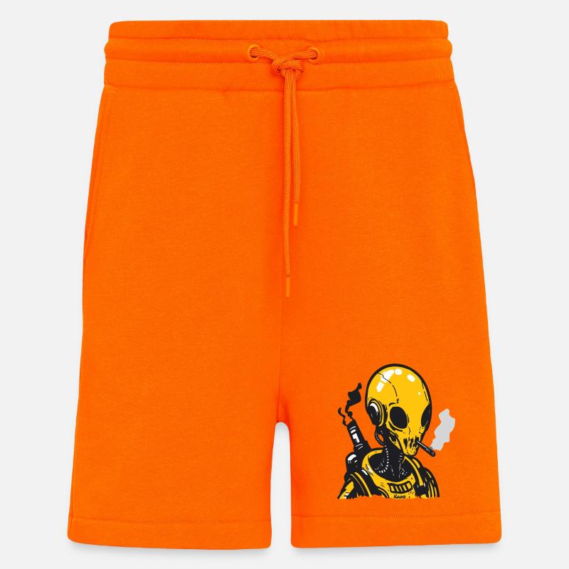 Futuristisches Schädel Astronaut Design - Shorts - made by SPREAD - SUNSET ORANGE