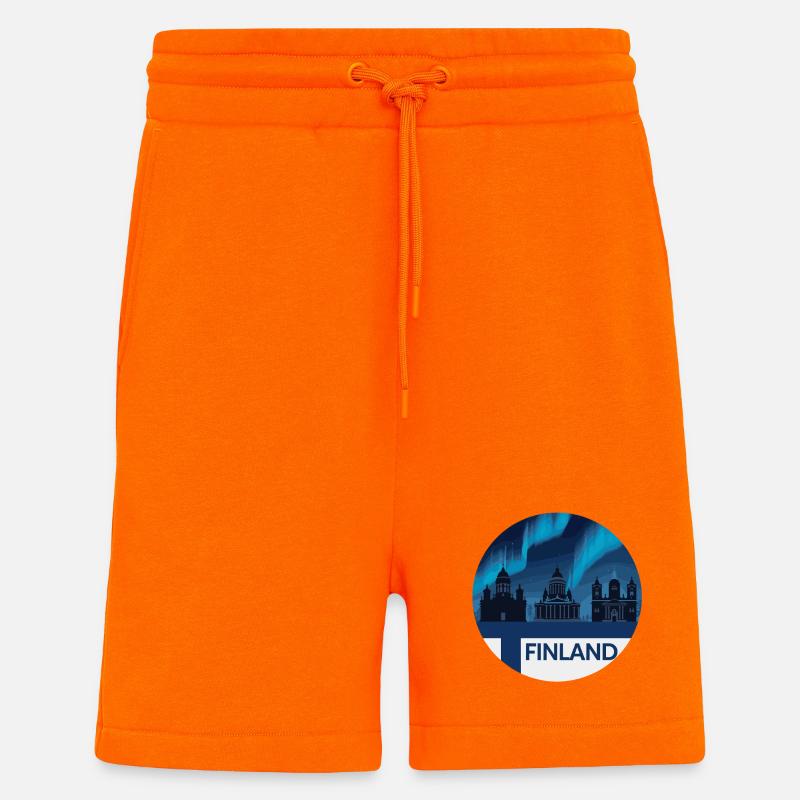 Finlande Aurora Skyline - Short bio décontracté fabriqué en UE - SUNSET ORANGE