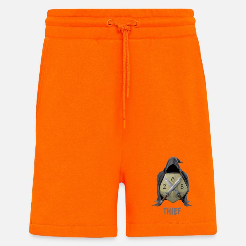 W20 mit Kapuze – Thief Fantasy Dice - Shorts - made by SPREAD - SUNSET ORANGE