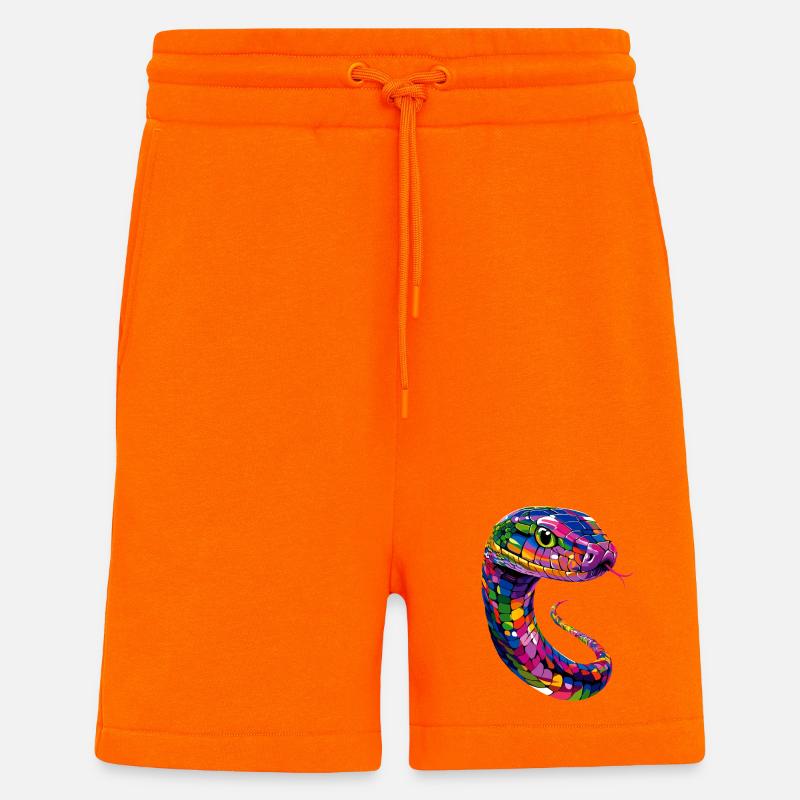 Schlange Python Kobra Klapperschlange Schlangen - Shorts - made by SPREAD - SUNSET ORANGE