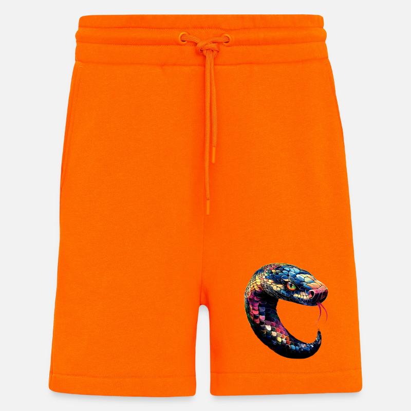 Schlange Python Kobra Klapperschlange Schlangen - Shorts - made by SPREAD - SUNSET ORANGE