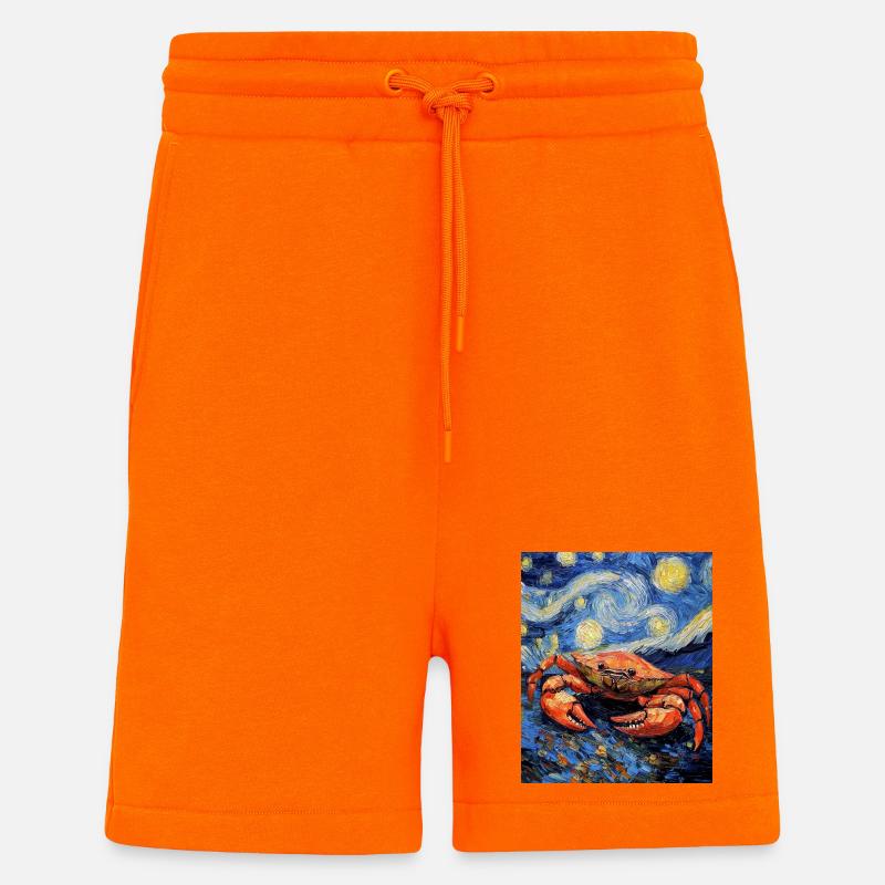 Krabbe Van Gogh Style Starry  - Shorts - made by SPREAD - SUNSET ORANGE