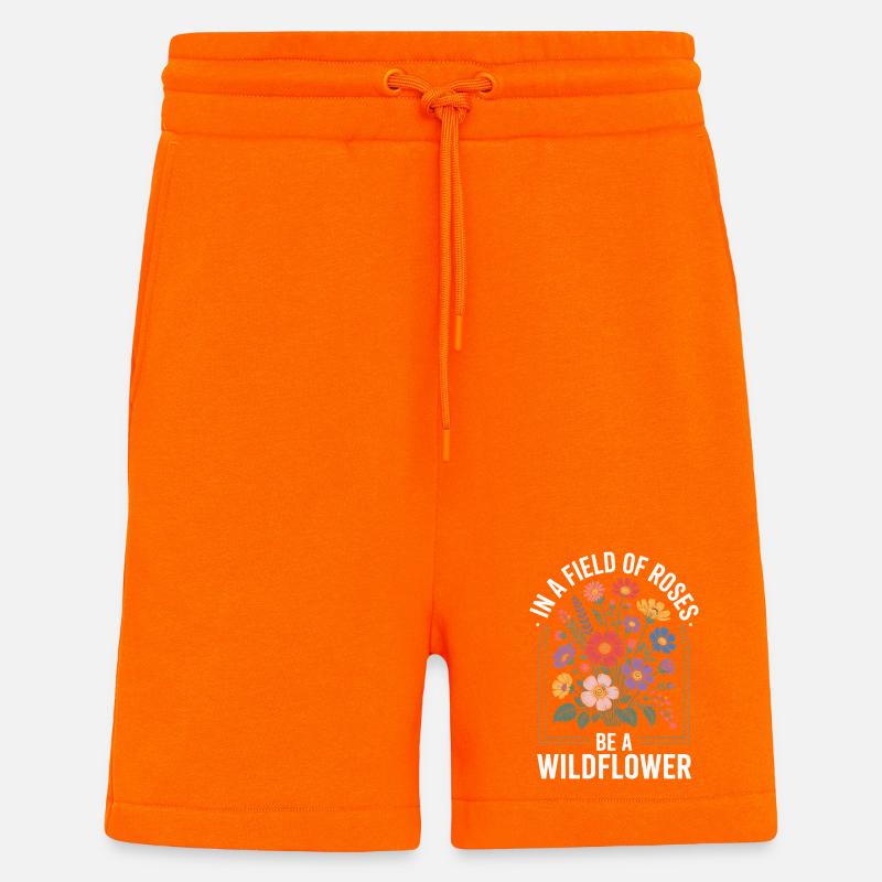 Blumenwiese mit Wildblumen - Shorts - made by SPREAD - SUNSET ORANGE