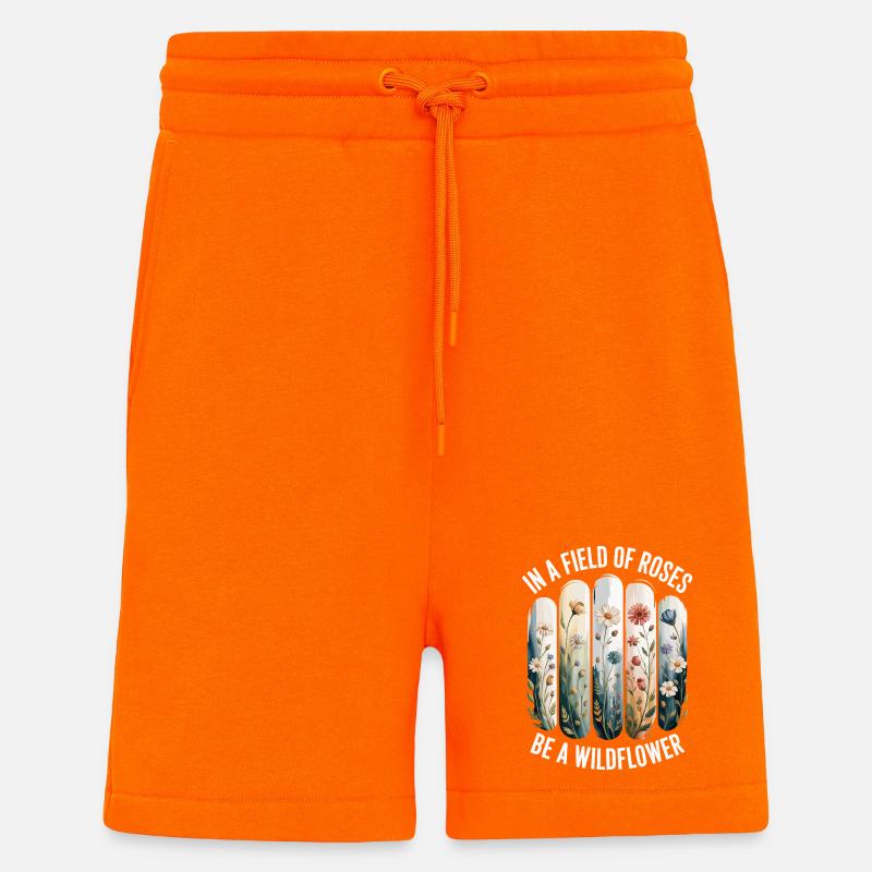 Wildblumenmuster Blumen - Shorts - made by SPREAD - SUNSET ORANGE