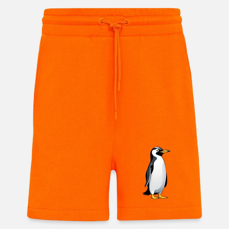 Illustration eines Pinguins mit freundlichem Blick - Shorts - made by SPREAD - SUNSET ORANGE