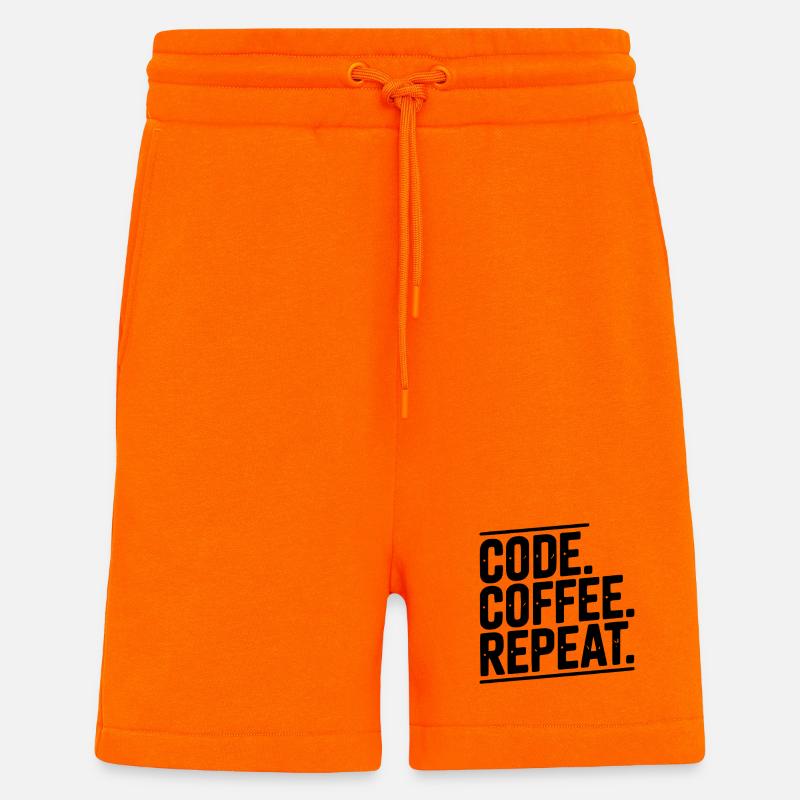 Code Coffee Repeat - Short bio décontracté fabriqué en UE - SUNSET ORANGE