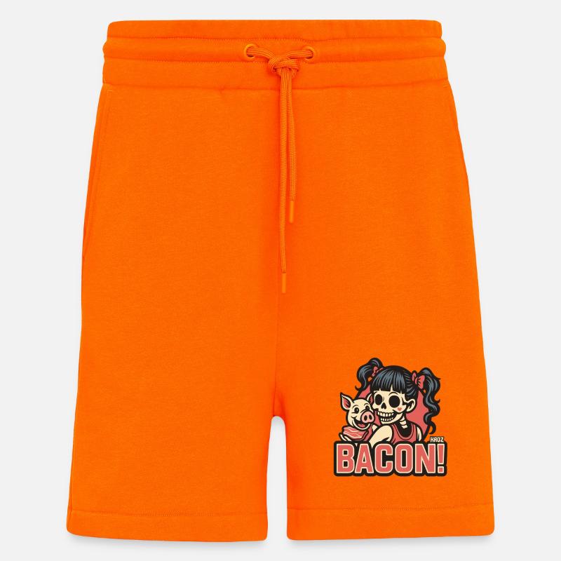 Schinken Schweine Skelett Mädchen Retro-Comic - Shorts - made by SPREAD - SUNSET ORANGE