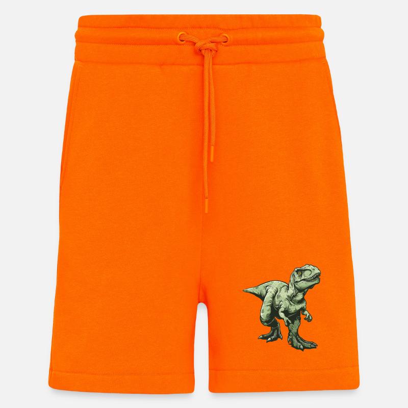 Grüner Dino T Rex Comic Stil - Shorts - made by SPREAD - SUNSET ORANGE