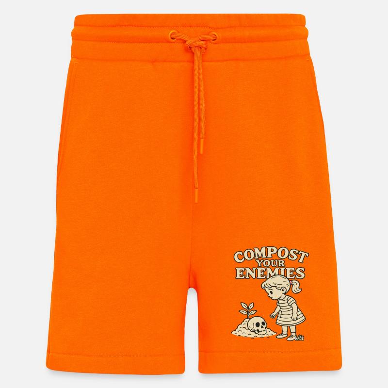 Compostez vos ennemis - Short bio décontracté fabriqué en UE - SUNSET ORANGE