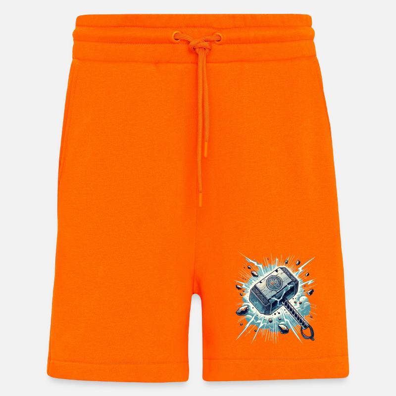 Mjölnir Kraftschlag Illustration - Shorts - made by SPREAD - SUNSET ORANGE