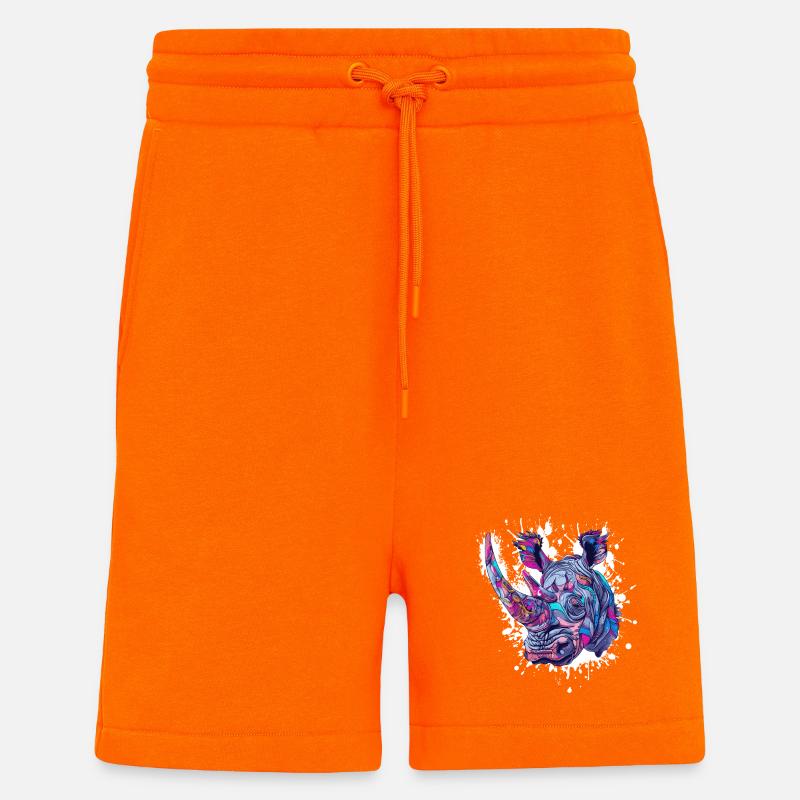Nashorn Rhino Farbklecks - Shorts - made by SPREAD - SUNSET ORANGE
