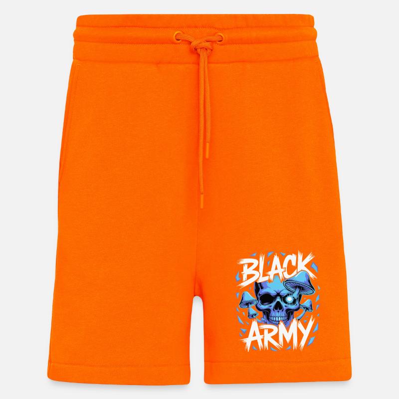 Blauer Schädel Armee Pilze - Shorts - made by SPREAD - SUNSET ORANGE