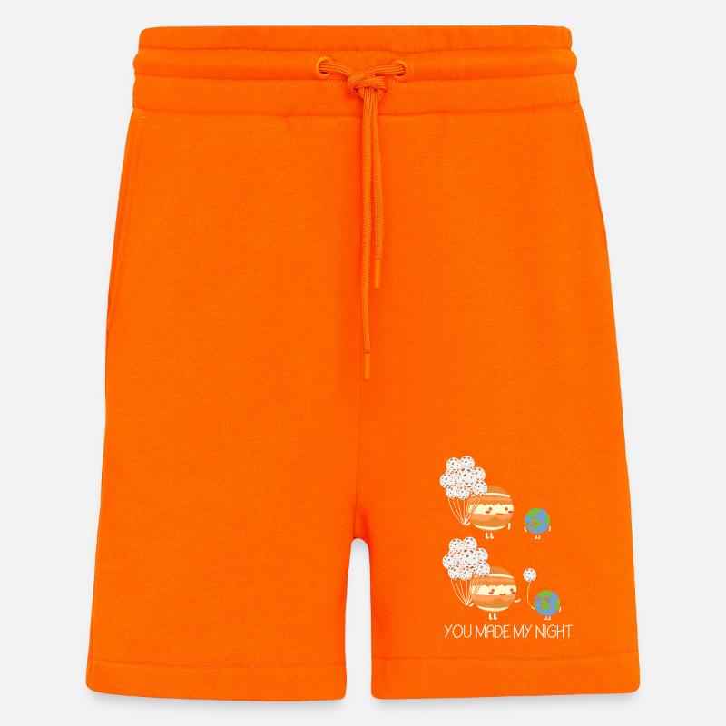 Astronomie Mond Erde Jupiter Astronom - Shorts - made by SPREAD - SUNSET ORANGE