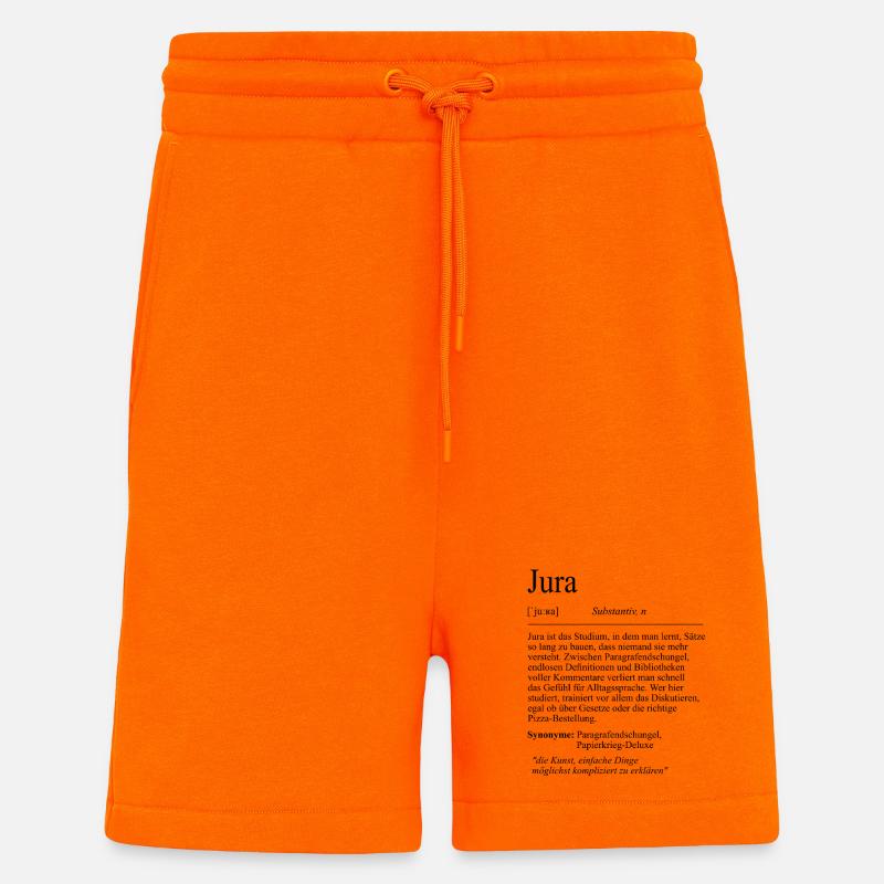 Unispruch "Jura" Student Geschenk, Studenten - Shorts - made by SPREAD - SUNSET ORANGE