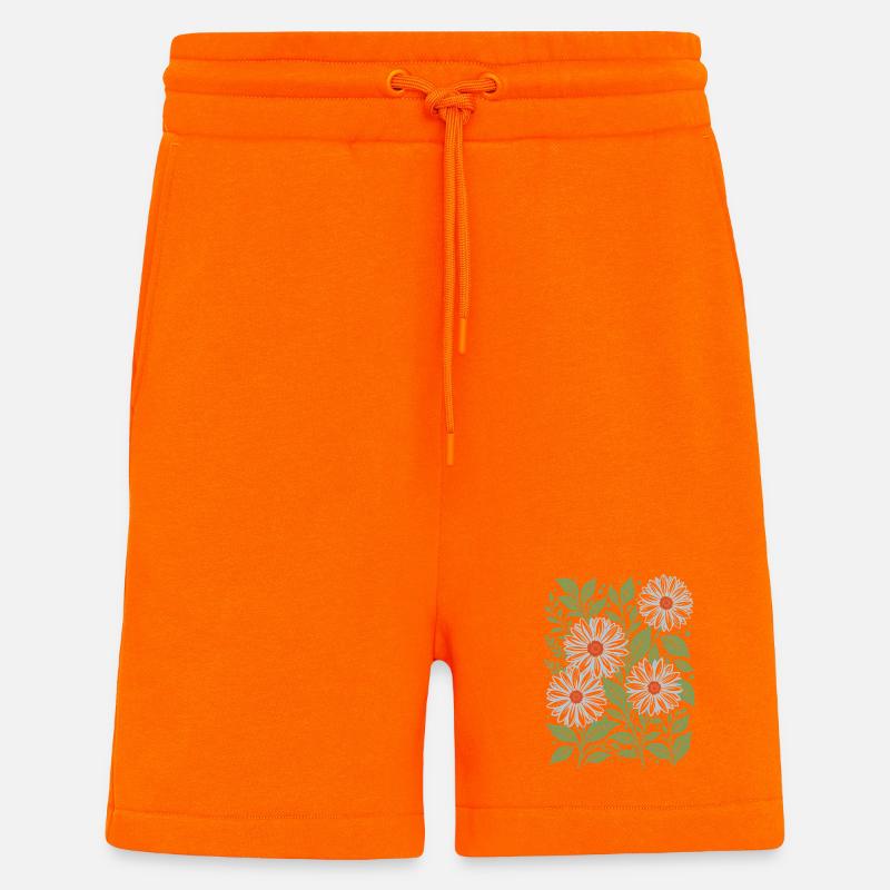 Gänseblümchen in Himmelblau Blumen - Shorts - made by SPREAD - SUNSET ORANGE