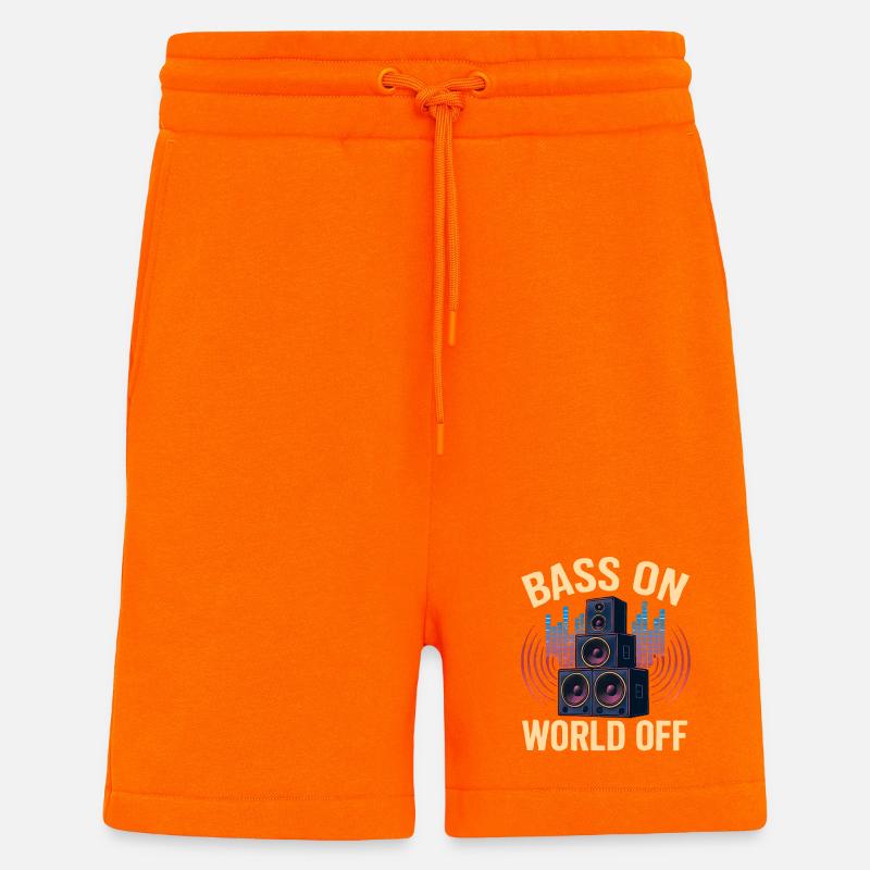 Techno Rave - Short bio décontracté fabriqué en UE - SUNSET ORANGE