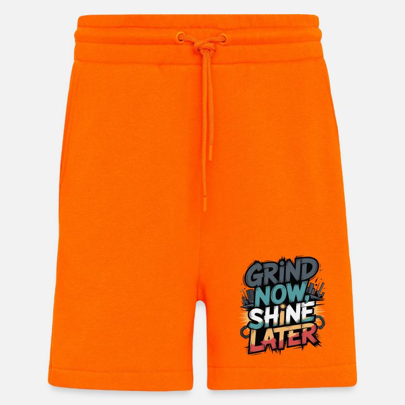 Broyer maintenant briller plus tard - Short bio décontracté fabriqué en UE - SUNSET ORANGE