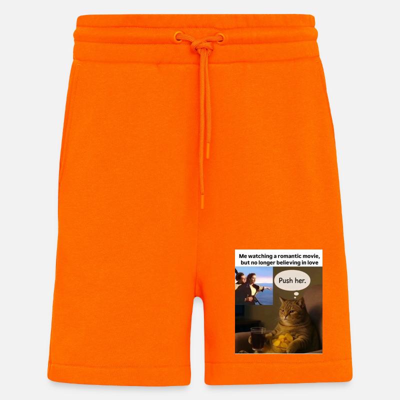 Katze Meme Push Romantik - Shorts - made by SPREAD - SUNSET ORANGE
