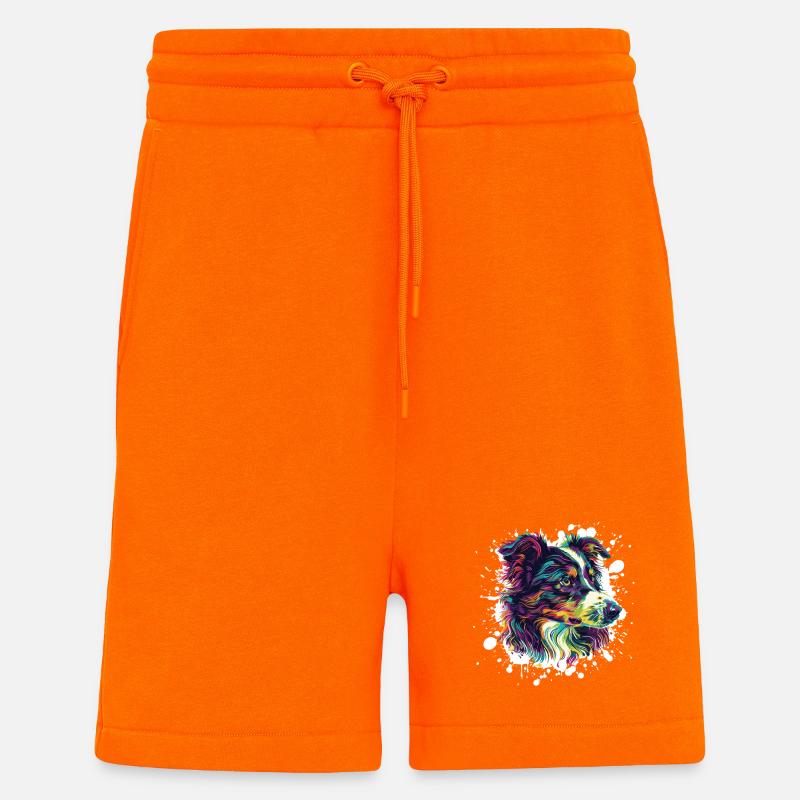 Farbexplosion Hundeporträt - Shorts - made by SPREAD - SUNSET ORANGE