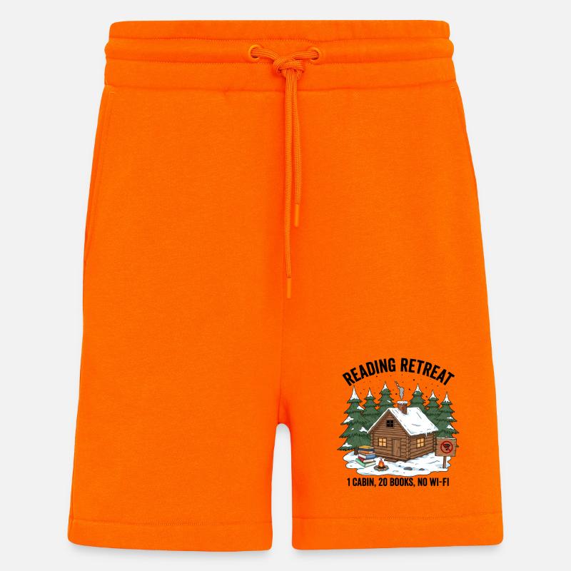 Soirée de lecture de cabane d’hiver - Short bio décontracté fabriqué en UE - SUNSET ORANGE