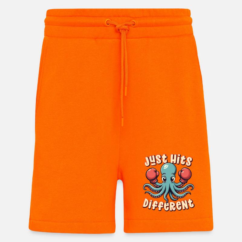 Frappe simplement différemment - Short bio décontracté fabriqué en UE - SUNSET ORANGE