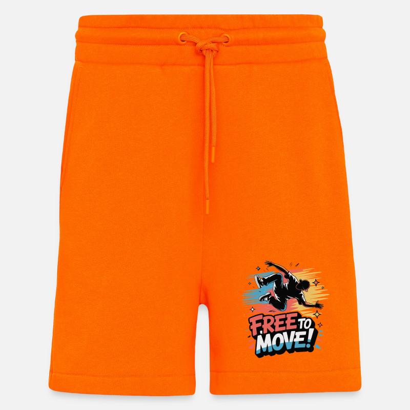 Libre de bouger Danse Burst - Short bio décontracté fabriqué en UE - SUNSET ORANGE