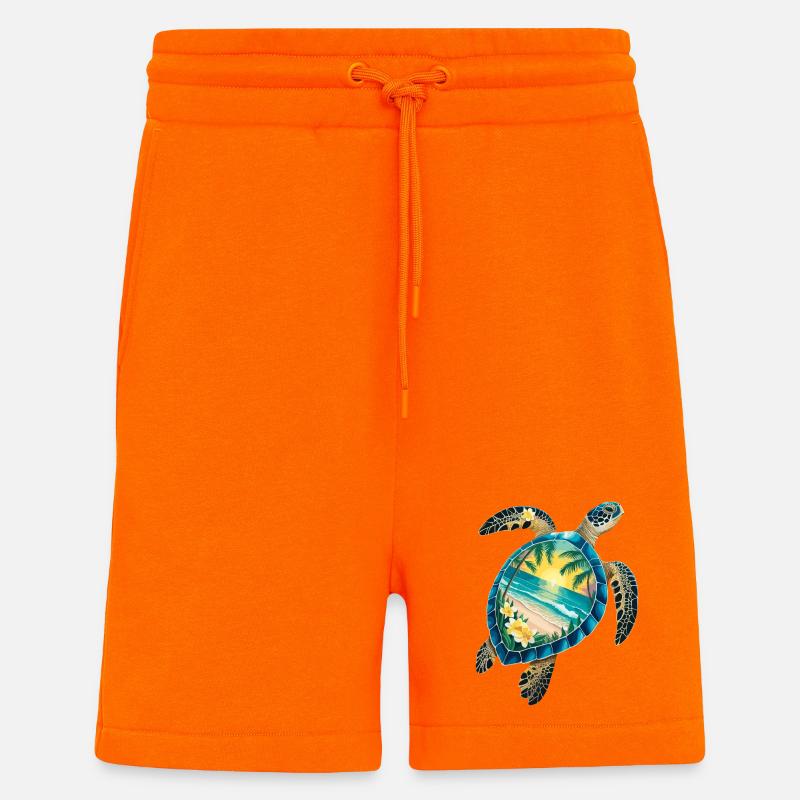 Turtle Waves Surf Turtle Surfer Turtles - Shorts - made by SPREAD - SUNSET ORANGE