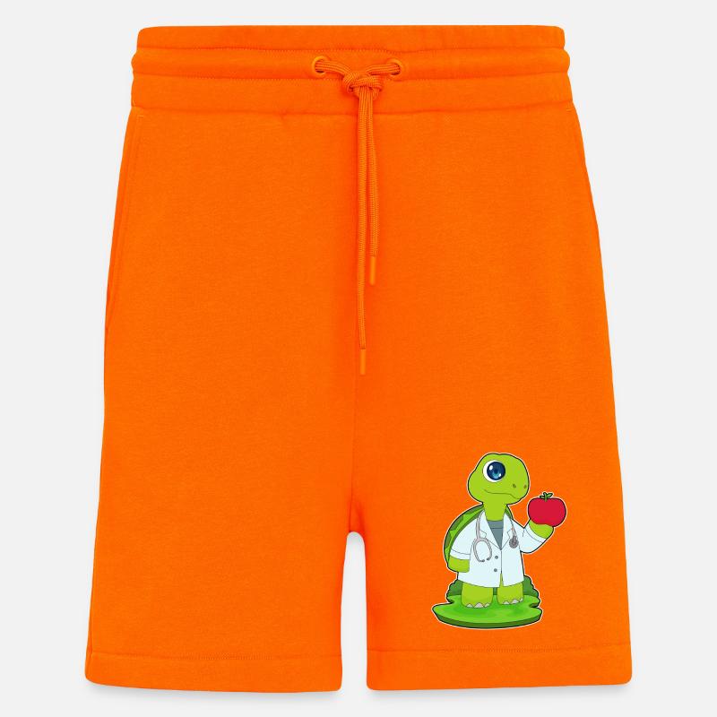 Schildkröte Arzt Stethoskop - Shorts - made by SPREAD - SUNSET ORANGE