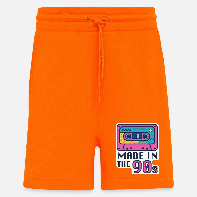 Kassette 90er Nostalgie Design - Shorts - made by SPREAD - SUNSET ORANGE