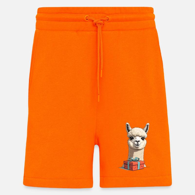 Alpaka mit Geschenk - Shorts - made by SPREAD - SUNSET ORANGE