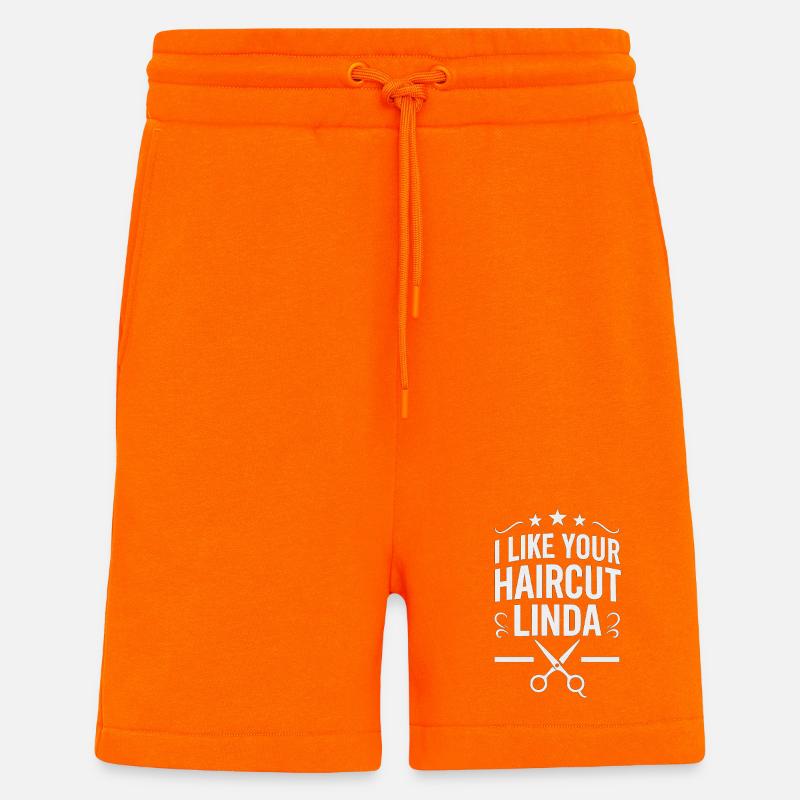 J’aime ta coupe de cheveux Linda - Short bio décontracté fabriqué en UE - SUNSET ORANGE