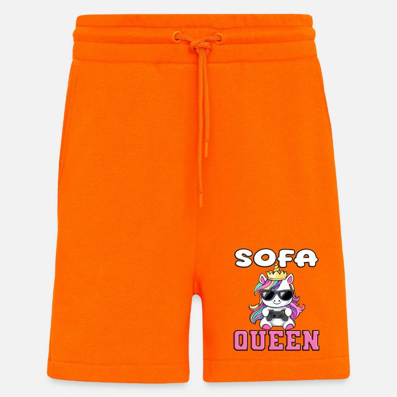 Einhorn - sofa queen zocken - Shorts - made by SPREAD - SUNSET ORANGE