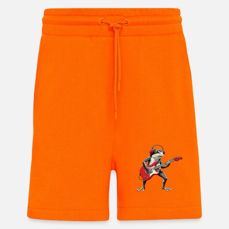 Frosch Gitarre mit Kopfhörer - Shorts - made by SPREAD - SUNSET ORANGE