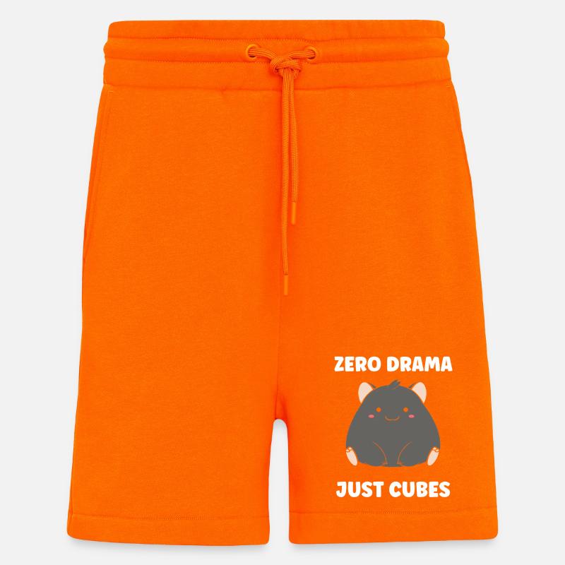 Zero Drama Just Cubes wombat - Shorts - made by SPREAD - SUNSET ORANGE