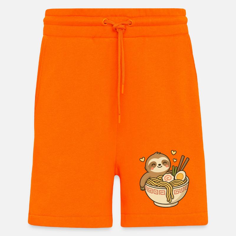 Faultier im RamenBecher - Shorts - made by SPREAD - SUNSET ORANGE