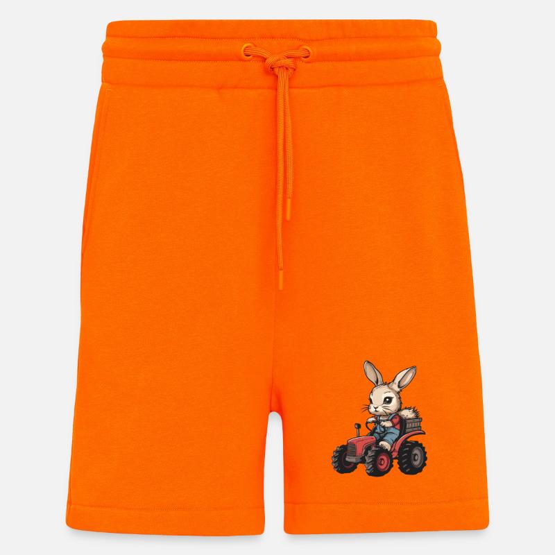 Éleveur de tracteurs de lapin - Short bio décontracté fabriqué en UE - SUNSET ORANGE