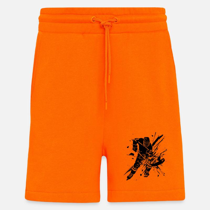 Kunst von Eishockeyspielern - Shorts - made by SPREAD - SUNSET ORANGE