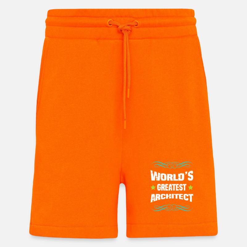 Weltbester Architekt - Shorts - made by SPREAD - SUNSET ORANGE