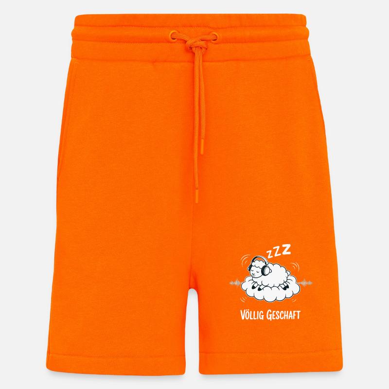 Conception de mouton entièrement réalisée - Short bio décontracté fabriqué en UE - SUNSET ORANGE