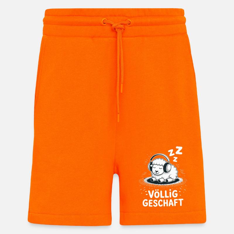 Conception de mouton entièrement réalisée - Short bio décontracté fabriqué en UE - SUNSET ORANGE