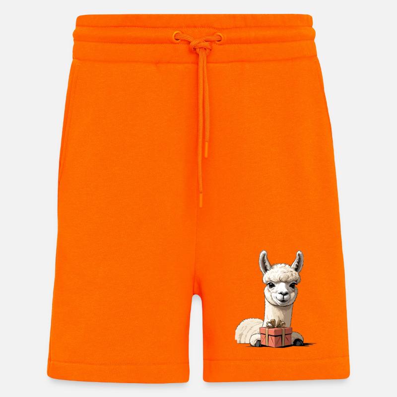 Alpaga avec coffret cadeau - Short bio décontracté fabriqué en UE - SUNSET ORANGE