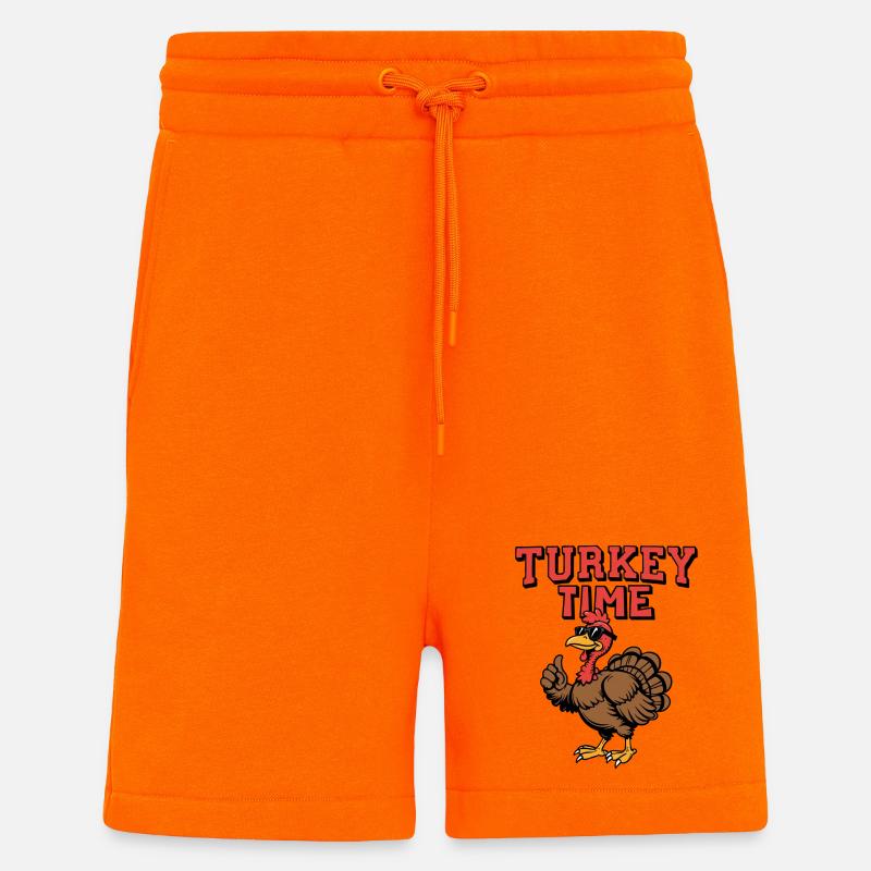 Heure de la dinde - Short bio décontracté fabriqué en UE - SUNSET ORANGE