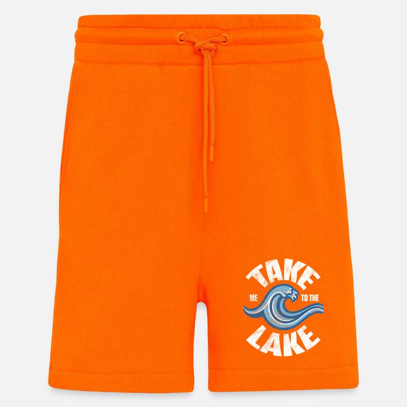 Emmenez-moi au Lake Retro Wave - Short bio décontracté fabriqué en UE - SUNSET ORANGE