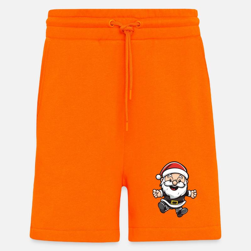 Père Noël Illustration Noël - Short bio décontracté fabriqué en UE - SUNSET ORANGE