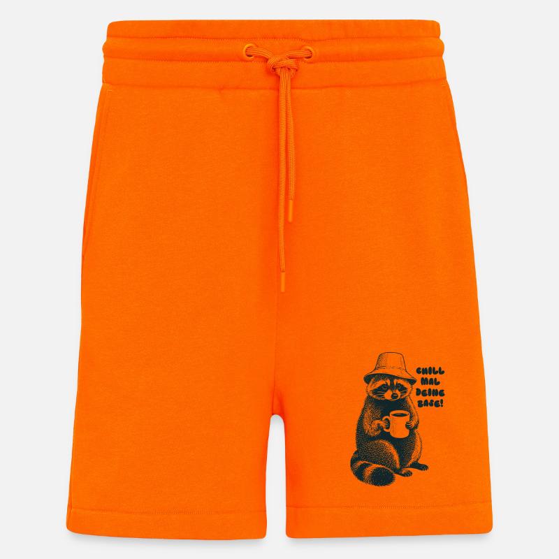 Chill mal deine Base - Waschbär - Shorts - made by SPREAD - SUNSET ORANGE