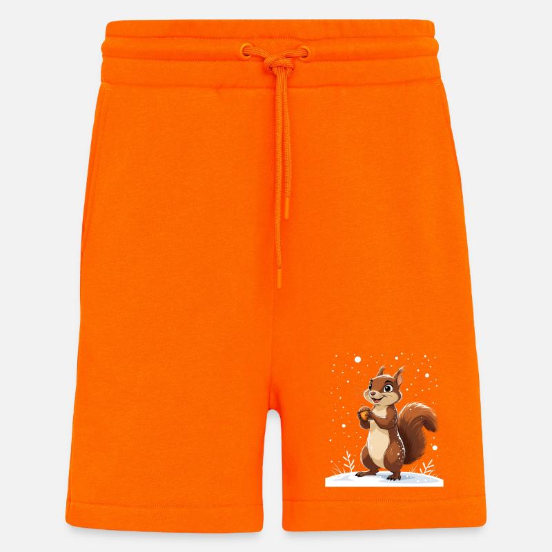Winterliches Eichhörnchen mit Eichel - Shorts - made by SPREAD - SUNSET ORANGE