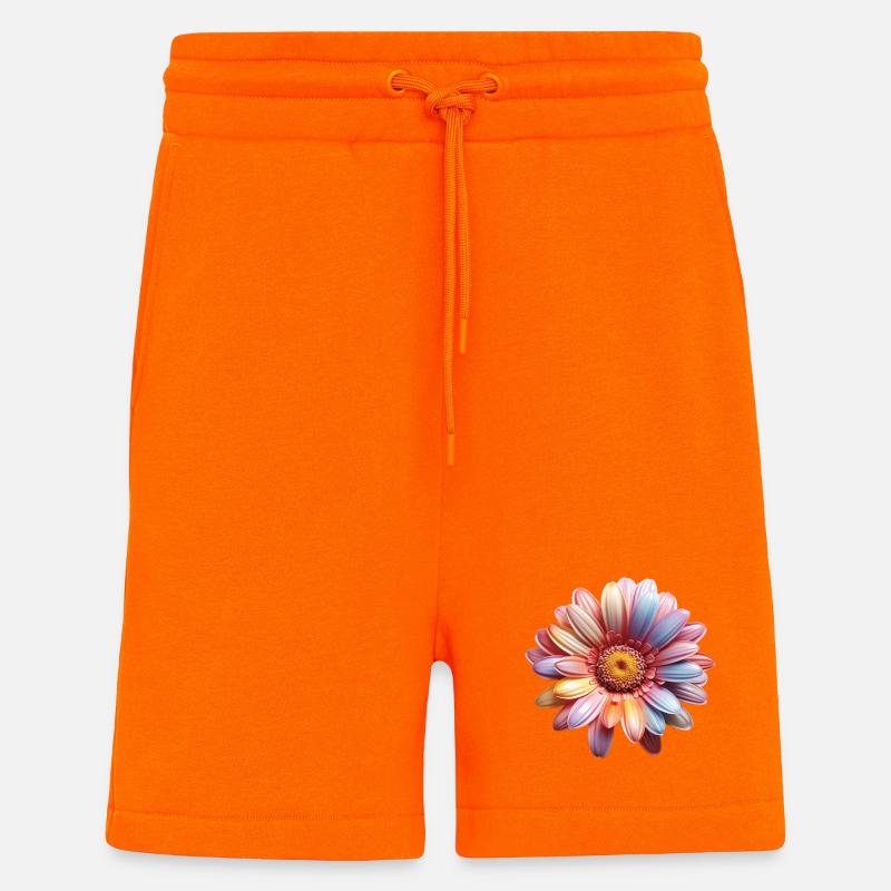 Regenbogen Gänseblümchen – Bunte Flowerpower - Shorts - made by SPREAD - SUNSET ORANGE