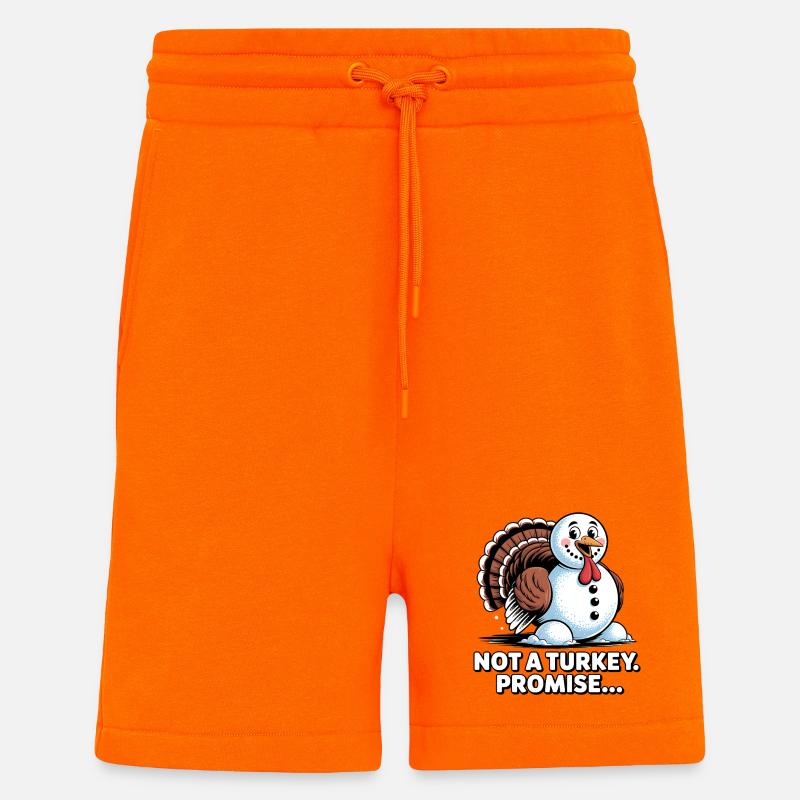 Pas de dinde pour le dîner - Short bio décontracté fabriqué en UE - SUNSET ORANGE