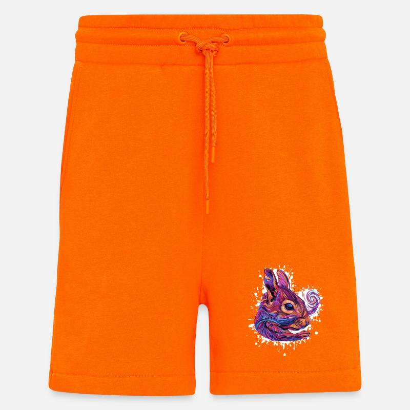 Psychedelischer Eichhörnchenkopf - Shorts - made by SPREAD - SUNSET ORANGE
